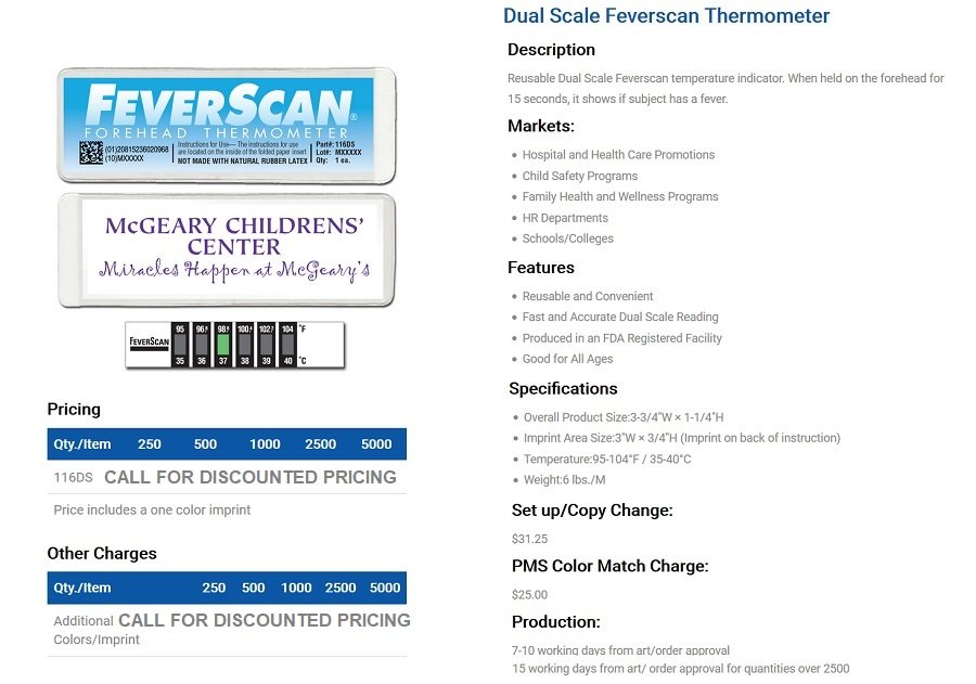 Reusable Promotional Thermometers